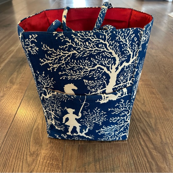 Vintage Margaret Smith Tote Bag Blue and White - Picture 2 of 16